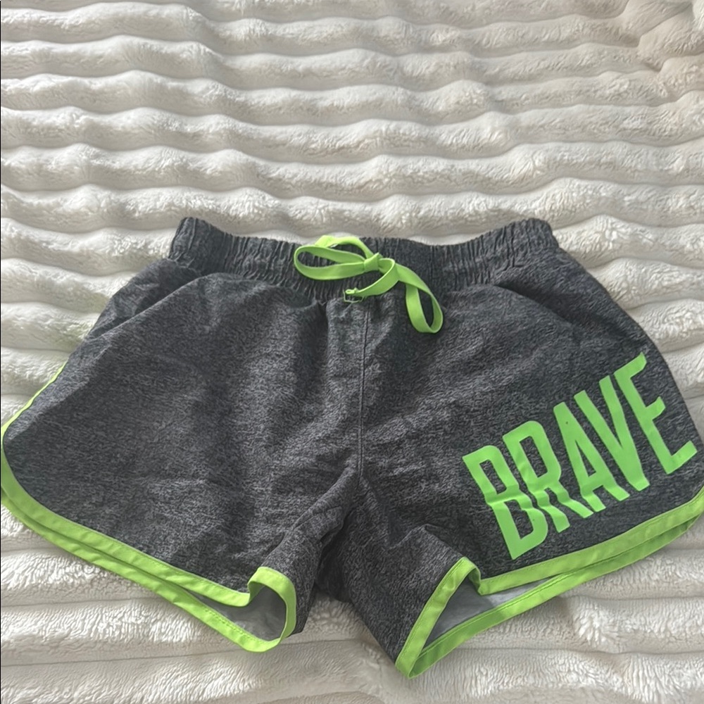 Justice Gray and Neon Green Kids Shorts
